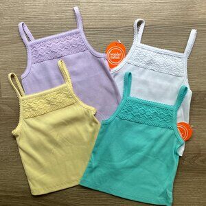 4/5 Wonder Nation Girls Crochet Trim Tank Top Bundle